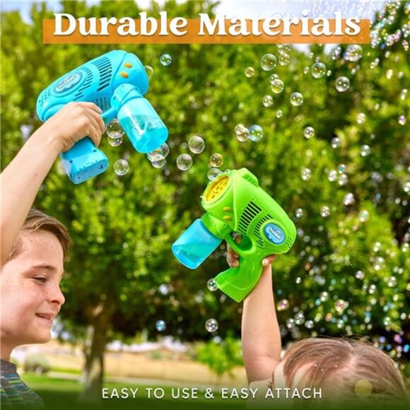 2 Kids Bubble Gun with 2 Bottles Refill Solution, Bubble Machine Gun - Picture 15 of 16
